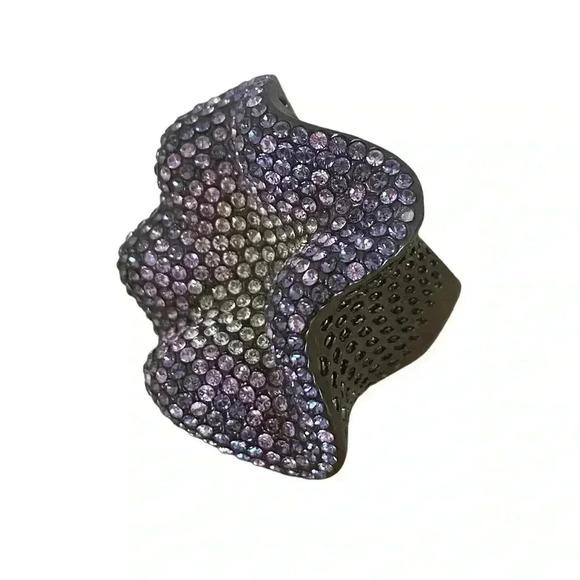Joan Boyce Crystal Abstract Statement Fashion Ring - Picture 1 of 9